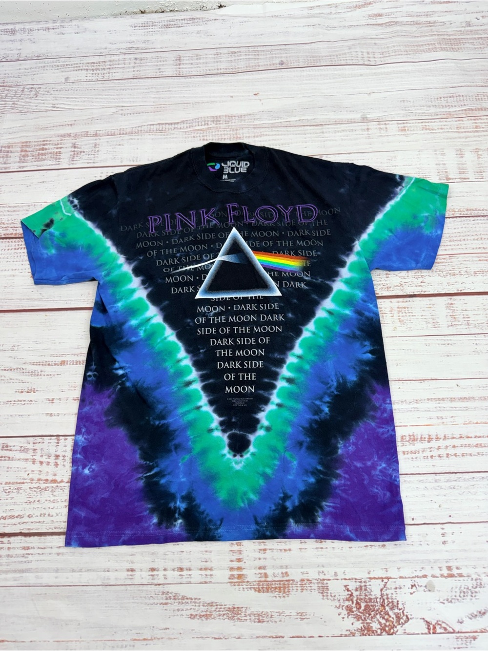 Vintage Liquid Blue Size Medium 2004 Pink Floyd Tie Die T Shirt